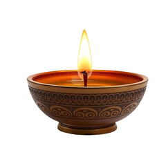 PNG Diya lamp isolated on white transparent background. 