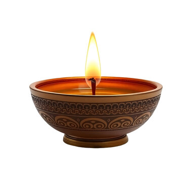 PNG Diya lamp isolated on white transparent background. 