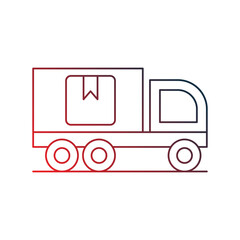free delivery gradient outline icon with white background vector stock illustration