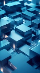 Obraz premium abstract background with a pattern of blue cubes.