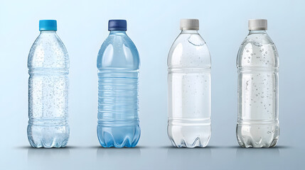 Fototapeta premium Realistic Set of Plastic Water Bottles for Professional Presentations