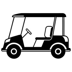 Fototapeta premium golf cart vehicle isolated icon vector illustration design black and white