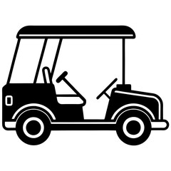 Fototapeta premium golf cart vehicle isolated icon vector illustration design black and white