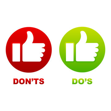 thumb up . Like or dislike index finger sign. Positive and negative signs.vector illustration