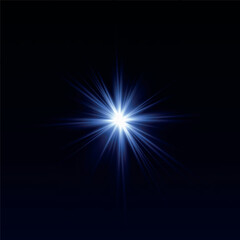 Rainbow crystal star. Crystal ray light, sun shines rainbow red yellow and blue color. Optical fire light effect. Vector lens glare leakage glare reflection effect. Sparkle shine. Sunlight