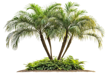 Lush palm trees thriving with vibrant foliage