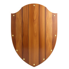 PNG wooden shield isolated on white transparent background. 