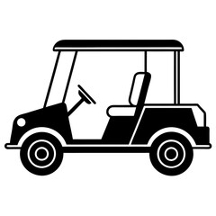 Fototapeta premium golf cart vehicle isolated icon vector illustration design black and white