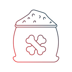 pet food gradient outline icon with white background vector stock illustration