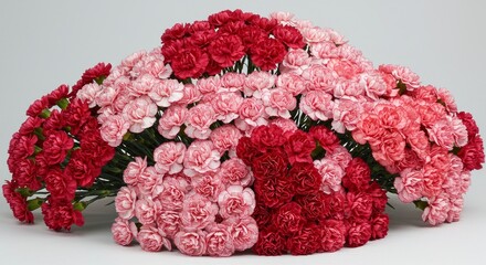 Colorful Carnation Bouquet: A Profusion of Blooms - Vibrant carnations in shades of pink and red create a stunning floral arrangement. Symbolizing love, passion, distinction, fascination
