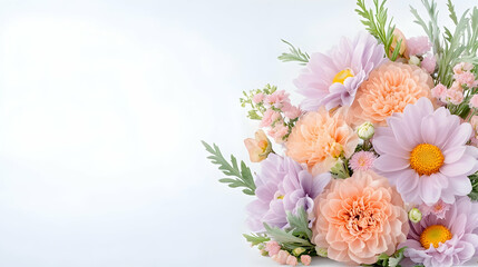 Pastel colored flowers bouquet arrangement