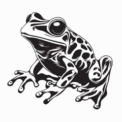 Amazon Milk Frog vector. Black and white Amazon Milk Frog vector isolated on white background. 