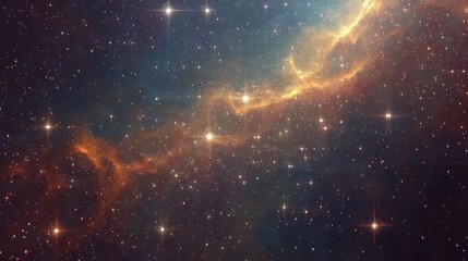 Fototapeta premium Stunning Cosmic Nebula with Bright Stars in Deep Space Scene