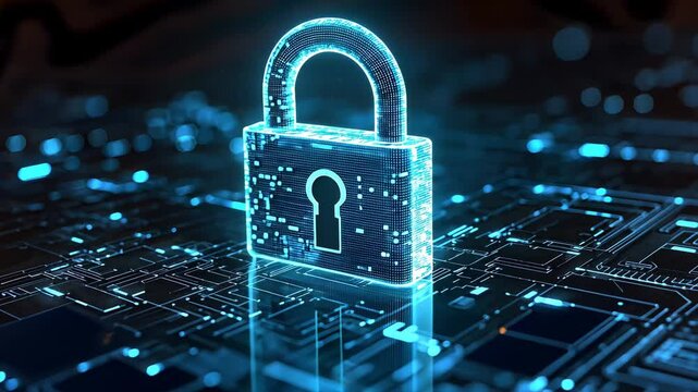 Cybersecurity Digital Lock Symbolizing Advanced Security Systems