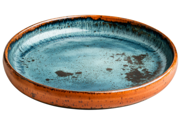 Elegant round ceramic plate with vivid colors and design