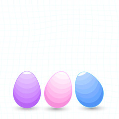 Colorful eggs on a checkered background with free space for text