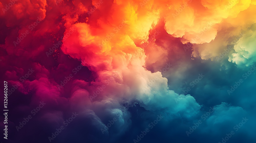 Poster Colorful clouds creating a stunning abstract background with vivid colors