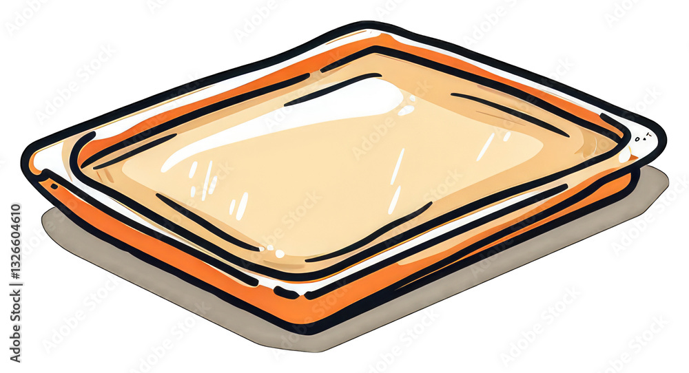 Poster a digitally illustrated image of a clear container with a lid