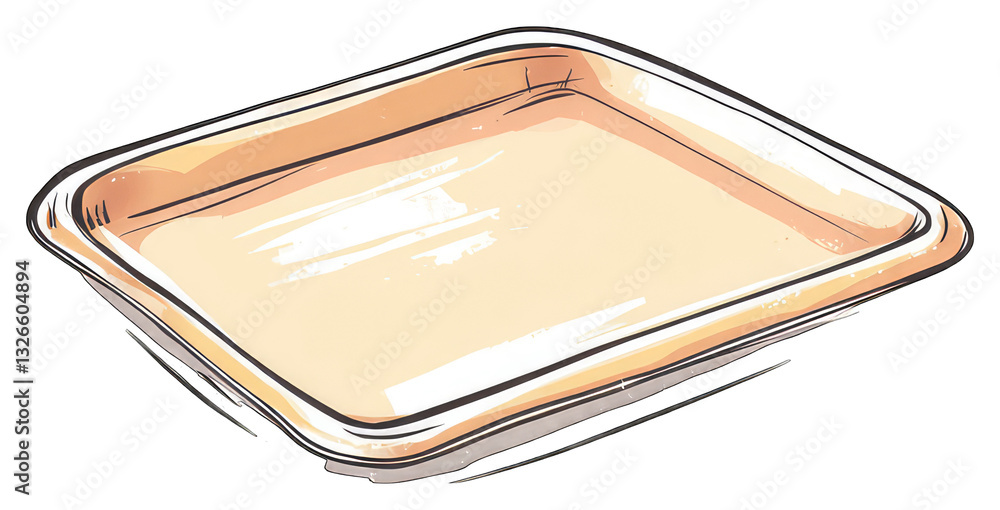 Poster An illustration of a small empty rectangular container or tray