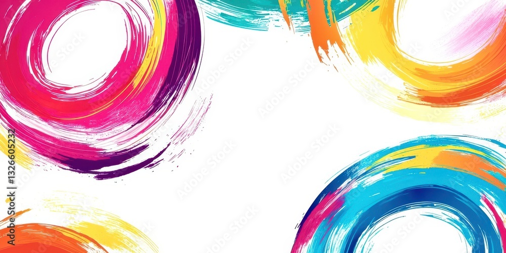 Aufkleber a colorful background with a series of circles in different colors