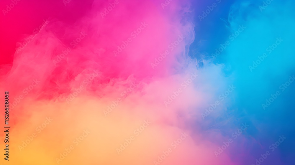 Poster Colorful smoke creating abstract background with gradient colors