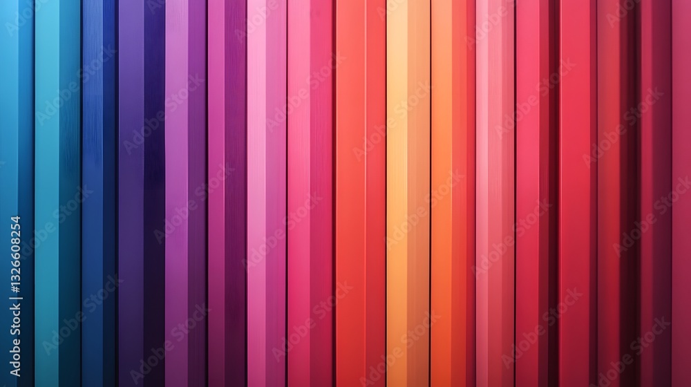 Poster Colorful parallel lines creating a vibrant gradient effect