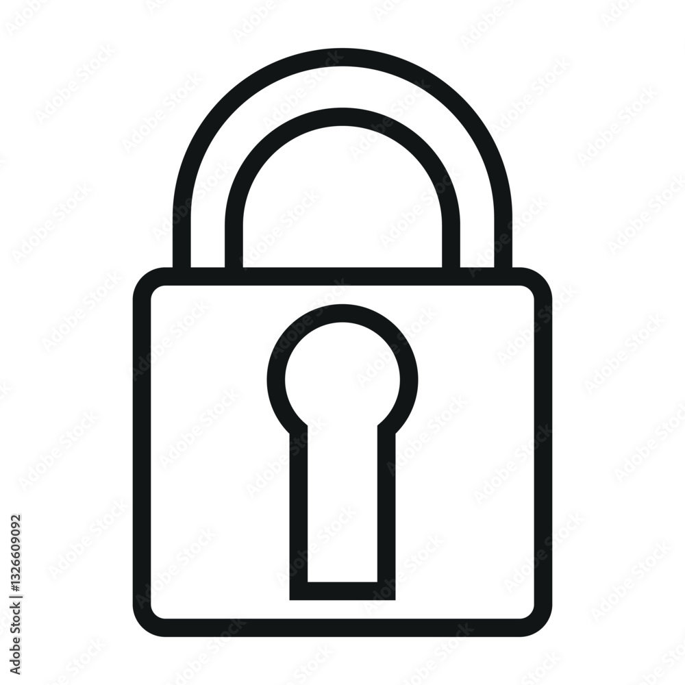 Poster security padlock vector icon
