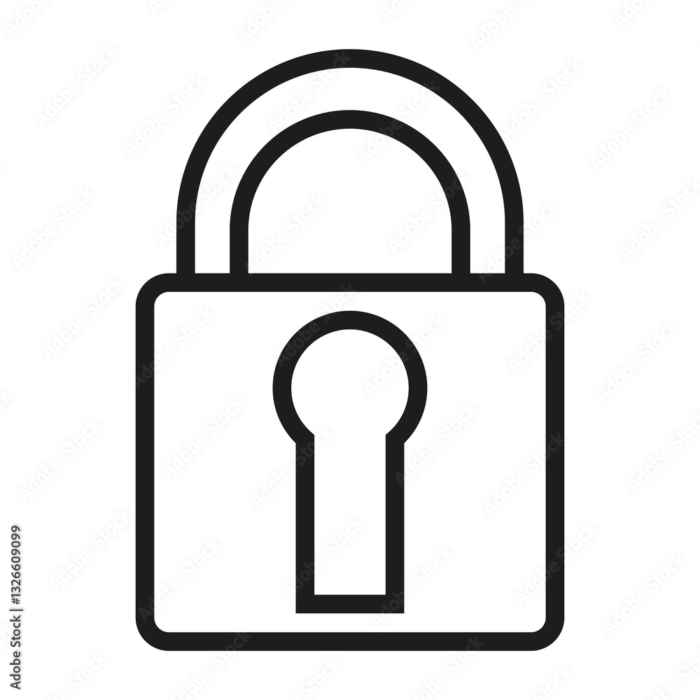 Poster security padlock vector icon