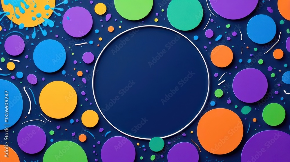 Poster A colorful background with a large circle in the middle