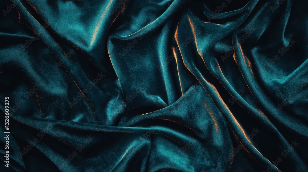 Aufkleber soft velvet fabric texture in minimalist style with intricate fold patterns and rich color contrast