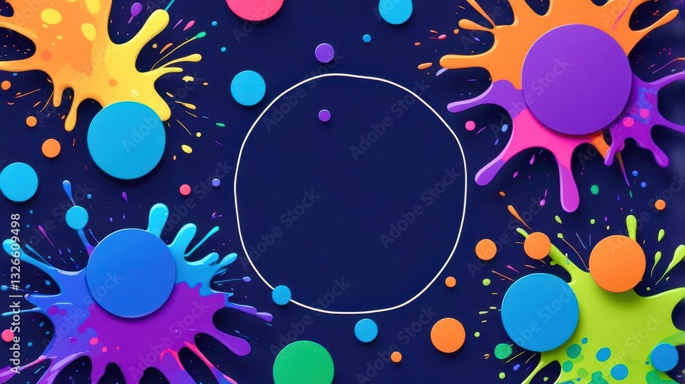 Poster A colorful background with a large circle in the middle