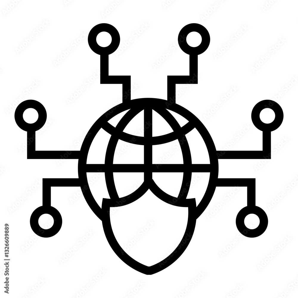 Poster network security vector icon