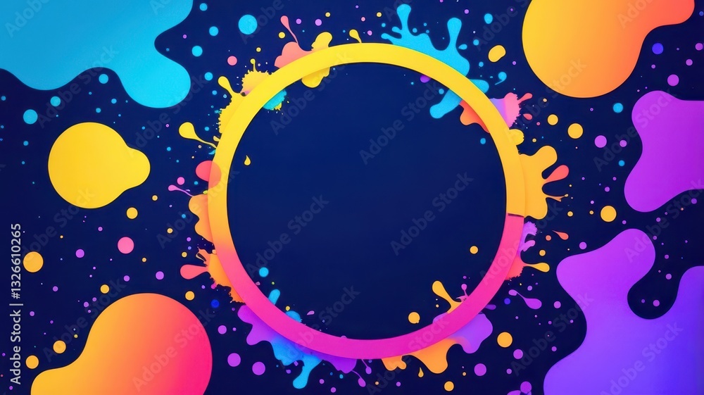 Poster A colorful background with a large circle in the middle