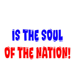 Bold typography design with patriotic message.