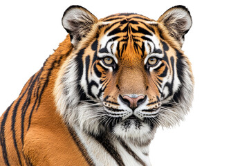 Naklejka premium Majestic tiger portrait with striking features and gaze