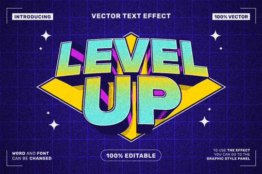 Level Up - Cartoon Style Editable Text Effect