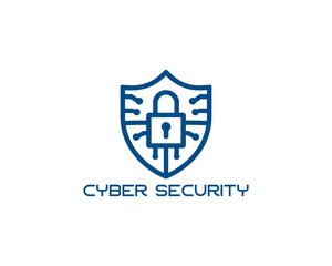 Obraz premium Cyber security logo icon symbol vector illustration. Modern security lock logo