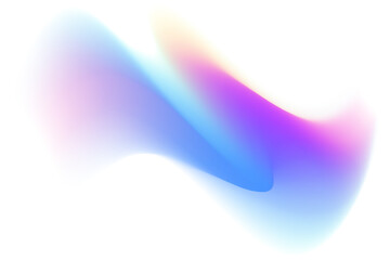 Abstract neon wave form, blurred iridescent gradient texture, isolated design element. Fluid watercolor brushstroke blurry swirl shape. Aesthetic flowing lights decoration.