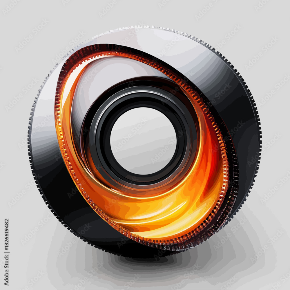 Poster abstract 3d digital rendering of a swirling technological core