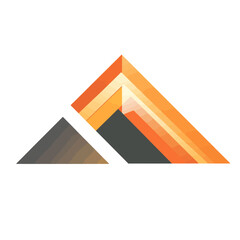 Abstract Geometric Mountain Logo with Orange and Grey Tones