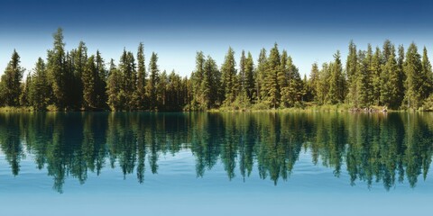 Obraz premium Lake in the forest banner