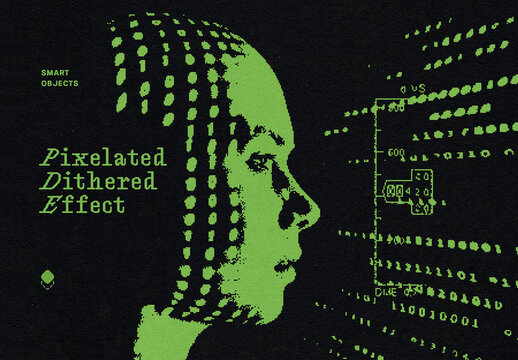 Pixelated Dithered Effect Mockup