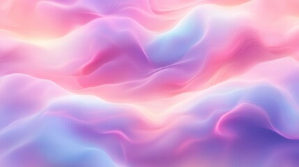Obraz premium Pastel Gradient Holographic Seamless Wallpaper Abstract Waves Soft Pink Purple Blue Iridescent Fantasy