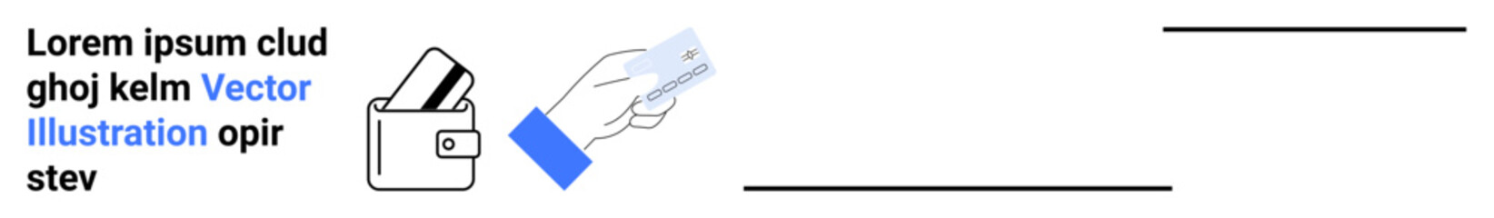 Persons hand holding a credit card next to a wallet. Ideal for financial transactions, banking, e-commerce, payments, credit services, online purchasing, and digital economy themes. Landing page