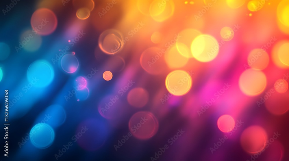 Poster Colorful bokeh background creating festive atmosphere with blurred lights