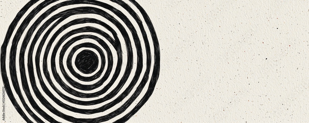 Poster abstract black and white concentric circles on textured background modern graphic design element