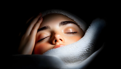 Relaxed, serene beauty portrait