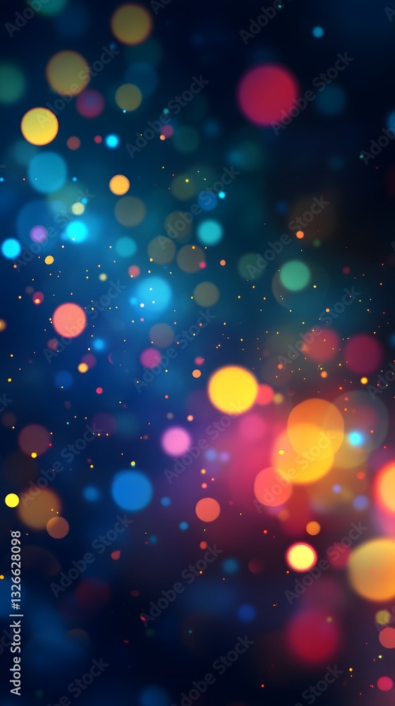 Aufkleber Colorful bokeh lights creating festive atmosphere on dark background