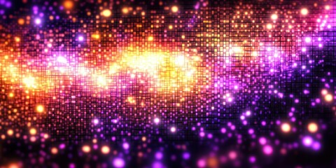 Mosaic Disco Ball Pattern with Mirror Texture Sparkling Background in Purple and Gold for Night Club Dance Party Luxury Vintage Abstract Wallpaper