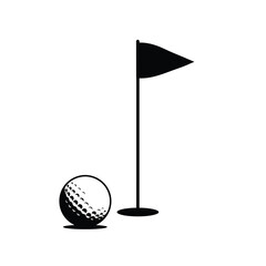 golf ball and flag